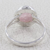 January Birthstone Rose Quartz Silver Ring