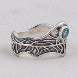 925 Silver Blue Topaz Ring