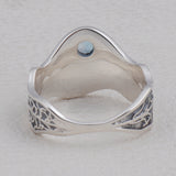 925 Silver Blue Topaz Ring