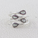925 Silver Garnet Bypass Rings