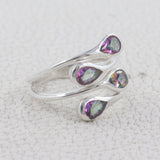 925 Silver Garnet Bypass Rings