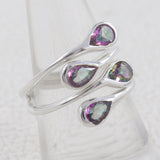 925 Silver Garnet Bypass Rings