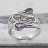 925 Silver Garnet Bypass Rings