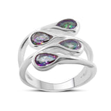 925 Silver Garnet Bypass Rings