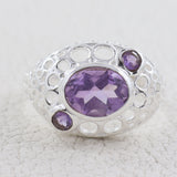 Natural Amethyst 925 Sterling Silver Ring