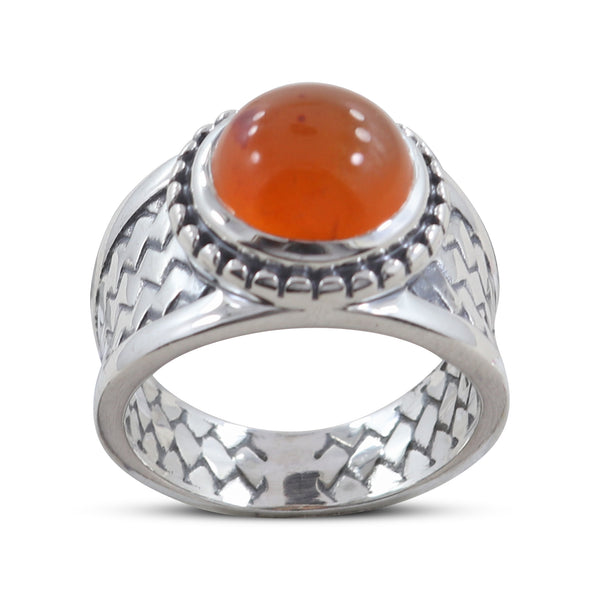 Natural Carnelian Silver Rings
