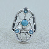 Larimar Silver Rings
