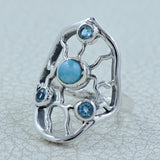 Larimar Silver Rings