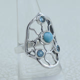Larimar Silver Rings