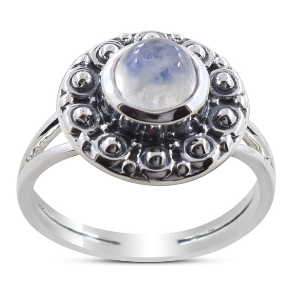 Rainbow Moonstone Sterling Silver Rings