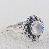 Rainbow Moonstone Sterling Silver Rings