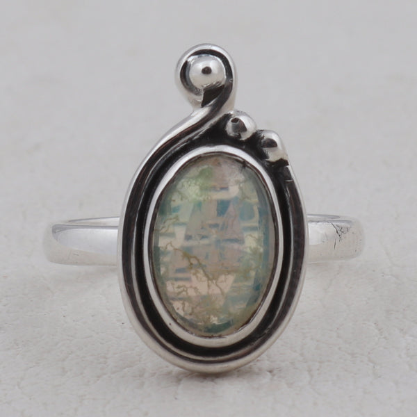 Natural Ethiopian Opal Silver Rings