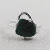 Natural Malachite Silver Ring