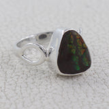 925 Sterling Silver Raw Herkimer Quartz Ring