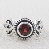 Garnet Silver Rings