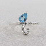 925 Sterling Silver Blue Topaz Ring