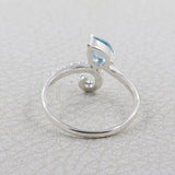 925 Sterling Silver Blue Topaz Ring