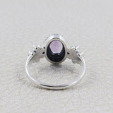 Purple Amethyst 925 Sterling Silver Flower Rings