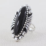 Black Onyx Silver Rings