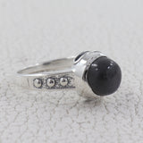 Natural Rainbow Moonstone Silver Rings