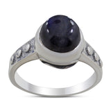 Natural Rainbow Moonstone Silver Rings