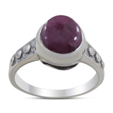 Natural Rainbow Moonstone Silver Rings