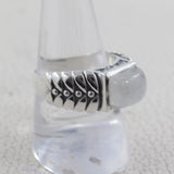 Rainbow Moonstone Silver Rings