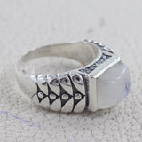 Rainbow Moonstone Silver Rings