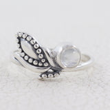 Rainbow Moonstone Silver Ring