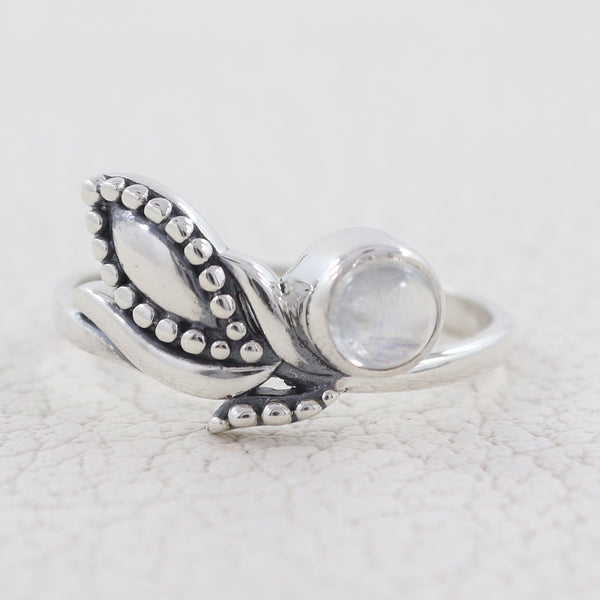 Rainbow Moonstone Silver Rings