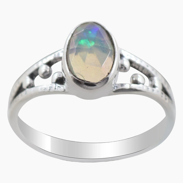 Natural Ethiopian Opal 925 Sterling Silver Rings