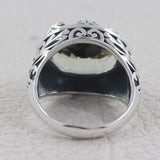 Natural Green Amethyst Silver Ring