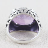 Natural Green Amethyst Silver Ring
