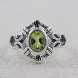 Natural Peridot Gemstone Silver Rings