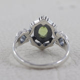 Natural Peridot Gemstone Silver Rings