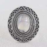 Rainbow Moonstone Sterling Silver Women Designer Rings