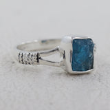 Natural Apatite Silver Ring