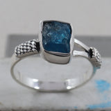 Natural Apatite Silver Ring