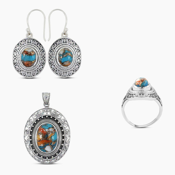Turquoise Spiny Oyster Jewelry Sets