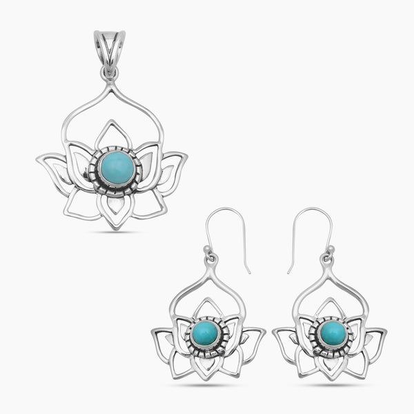 Mexican Turquoise Silver Jewelry Sets