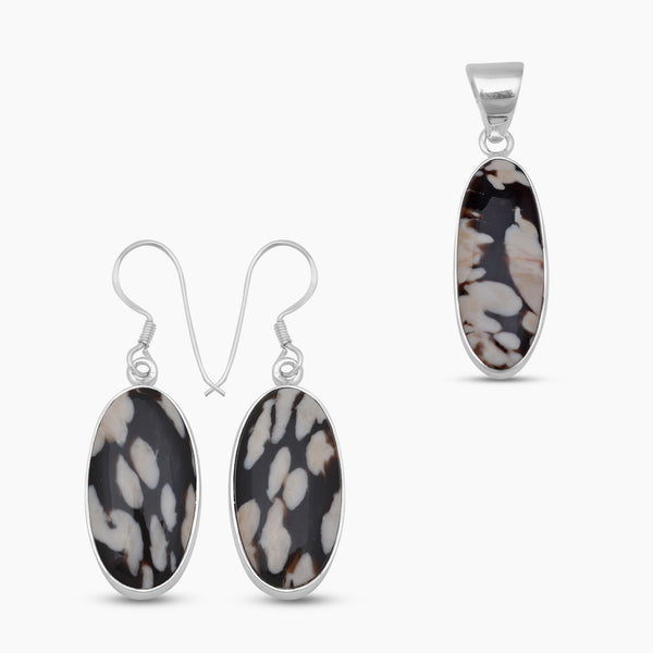 Peanut Wood Jasper Silver Jewelry Sets