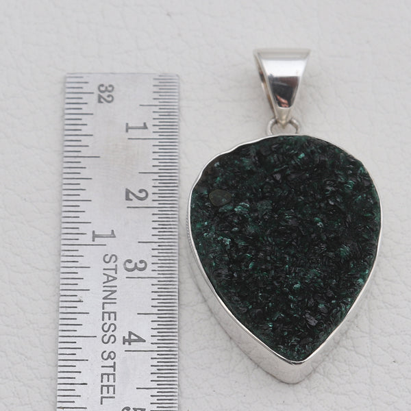 Libethenite Druzy Silver Pendants