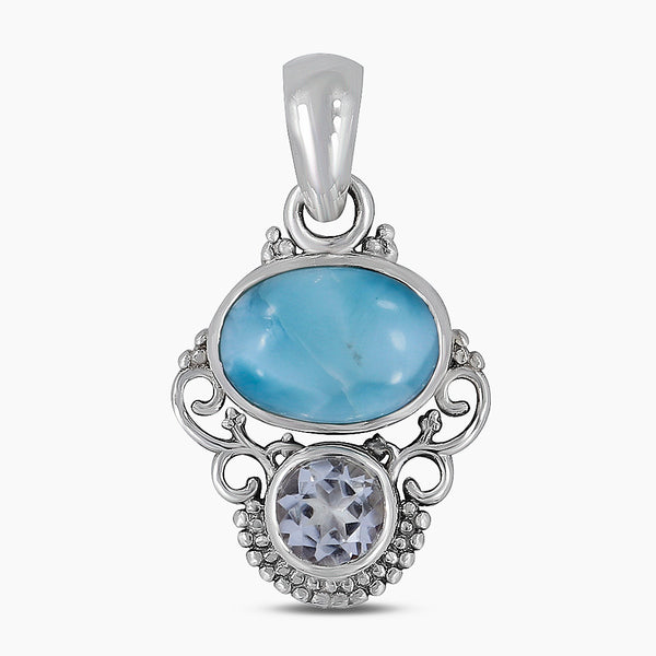 925 Silver Larimar Pendants