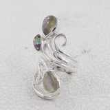 Natural Labradorite Silver Rings