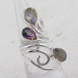 Natural Labradorite Silver Rings