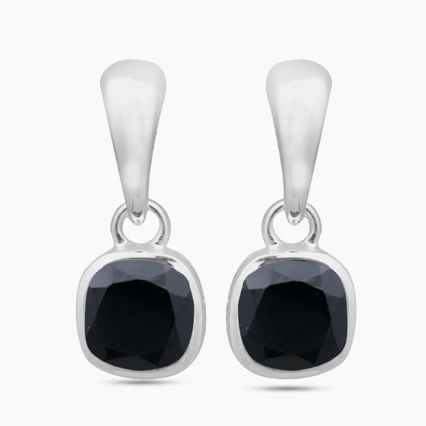 Natural Amethyst Silver Earrings