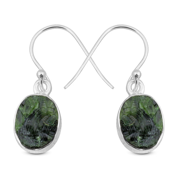 Chrome Diopside Silver Earrings