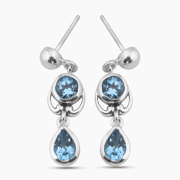 Blue Topaz Silver Earring