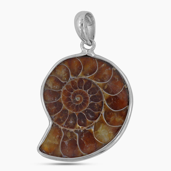 925 Solid Silver Ammonite Pendant