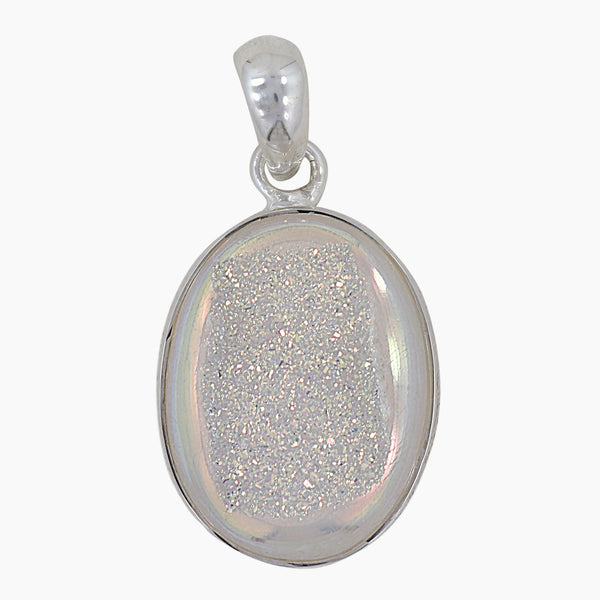 925 Sterling Silver Titanium Druzy Pendants